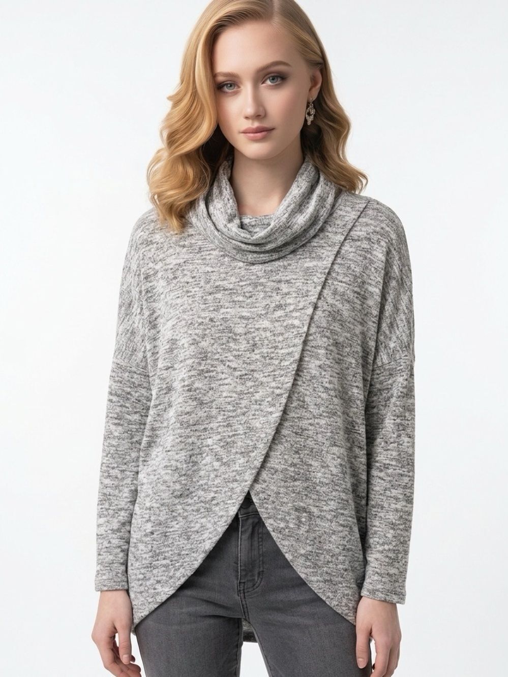 WONDERLAND by Orange | Gray Cowl Neck Sweater NEW Women’s Size Large